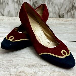 Vintage 80s Selby Sz 10 Americana Flats Wonder Woman Leather Suede Shoes Cosplay